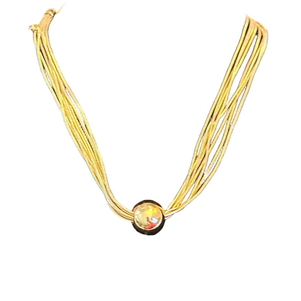 Anne Klein Gold-Tone Multi Strand Necklace with Orb Pendant